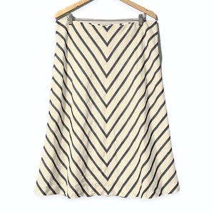 Talbots Linen Blend Crochet Chevron Skirt